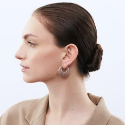 Vanessa Baroni Ohrringe|Moon Earring Greige Marble