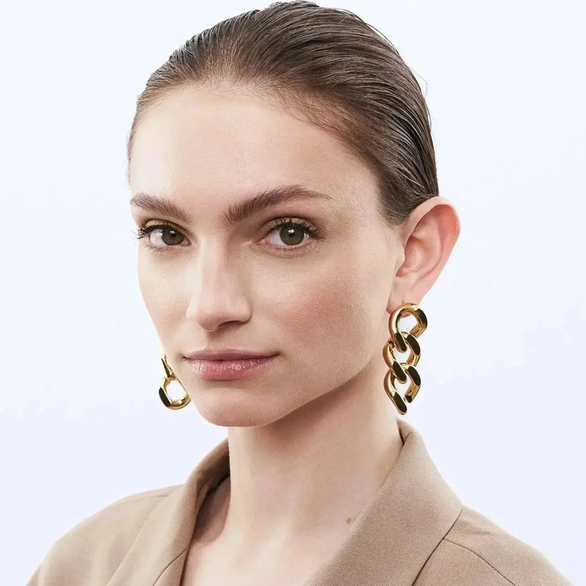 Vanessa Baroni Ohrringe|New Flat Chain Earring Gold