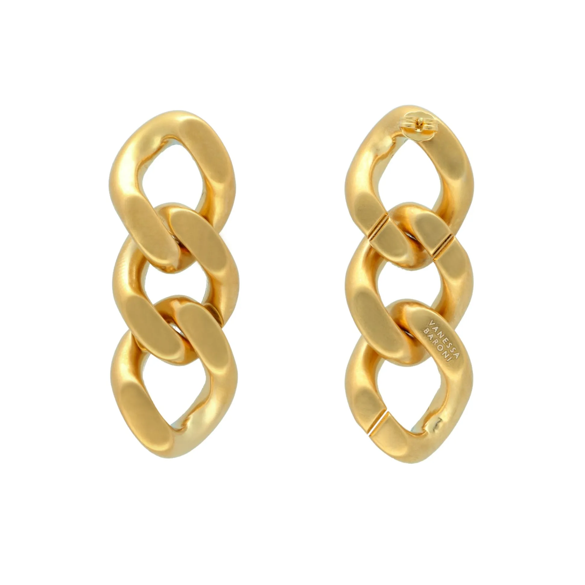 Vanessa Baroni Ohrringe|New Flat Chain Earring Gold Vintage