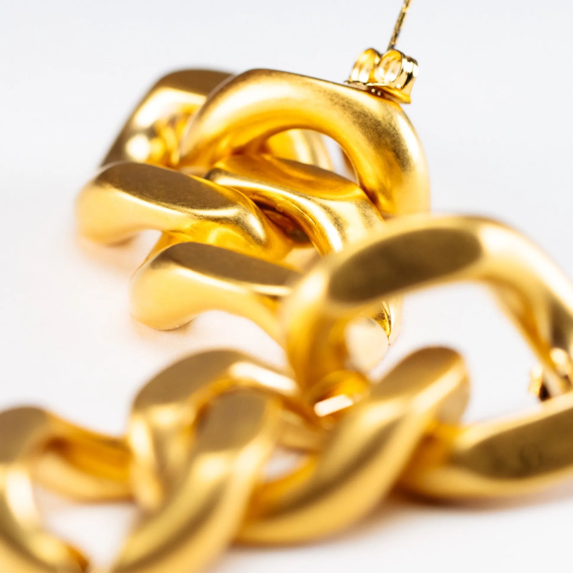 Vanessa Baroni Ohrringe|New Flat Chain Earring Gold Vintage