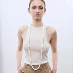 Vanessa Baroni Halsketten|Pearl Necklace Long Pearl