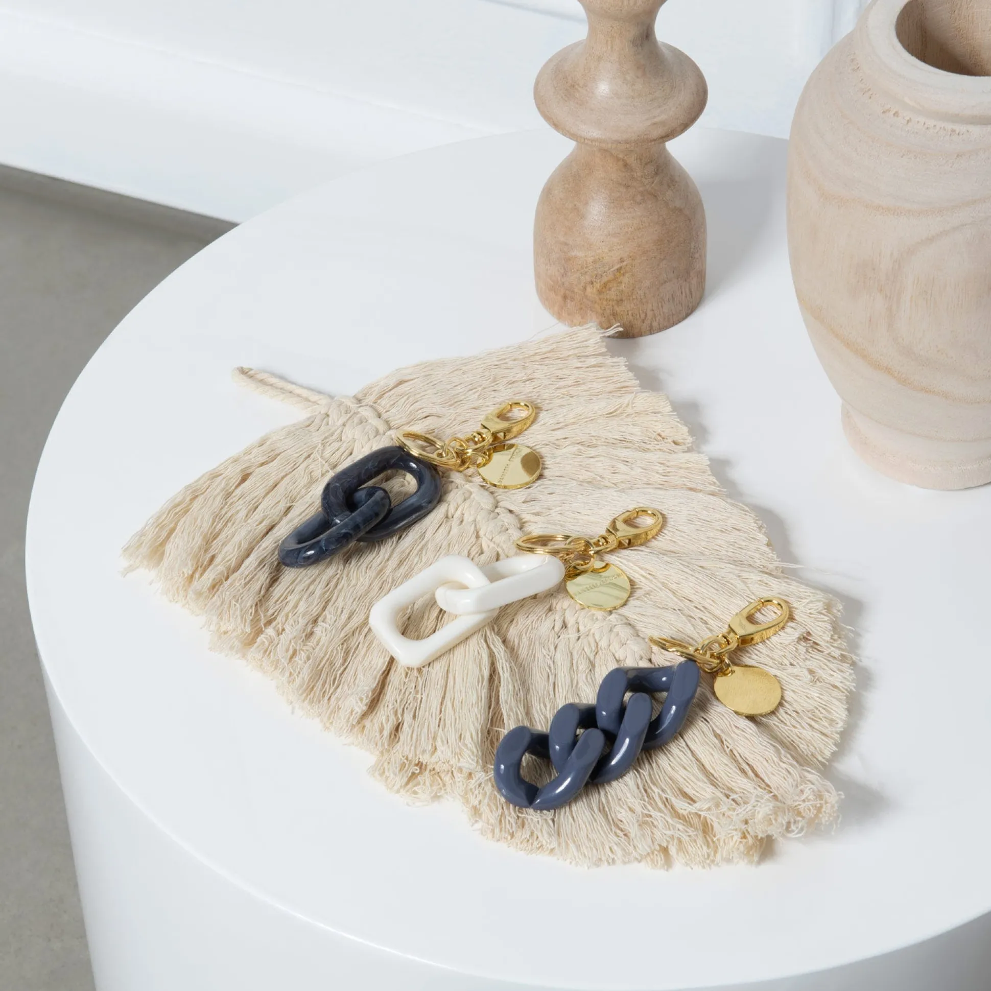 Vanessa Baroni Schlusselanhanger|Round Chain Key Ring Blue Multicolor