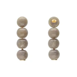 Vanessa Baroni Ohrringe|Small Beads Earring Greige Marble