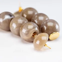 Vanessa Baroni Ohrringe|Small Beads Earring Greige Marble