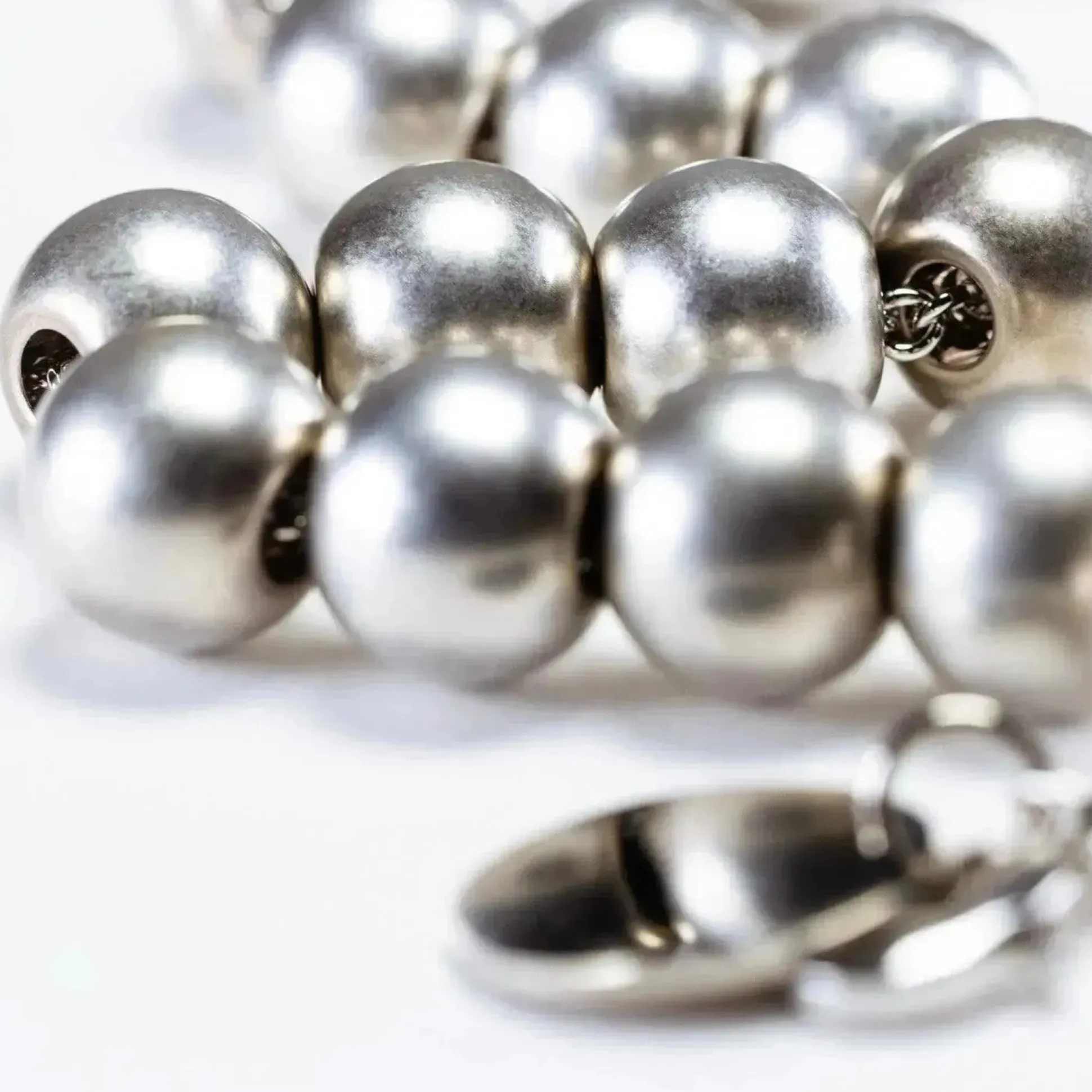 Vanessa Baroni Halsketten|Small Beads Necklace Short Silver Vintage