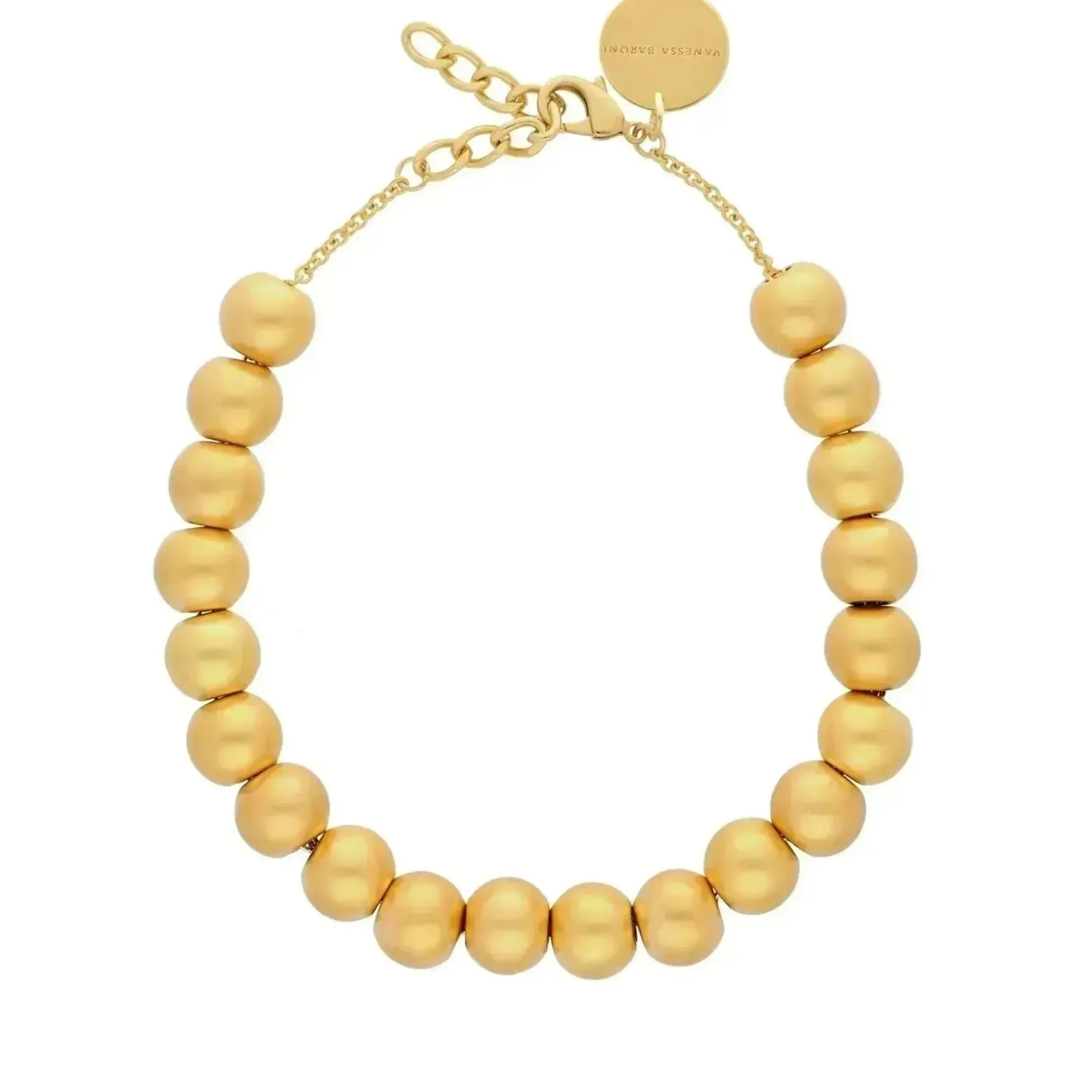 Vanessa Baroni Halsketten|Small Beads Necklace Short Gold Vintage