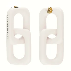 Vanessa Baroni Ohrringe|Squared Double Earring Large Off-White