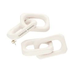 Vanessa Baroni Ohrringe|Squared Double Earring Large Off-White