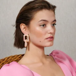 Vanessa Baroni Ohrringe|Squared Double Earring Small Neon Rainbow