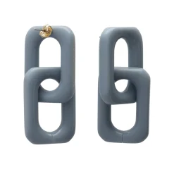 Vanessa Baroni Ohrringe|Squared Double Earring Small Pigeon Blue