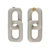Vanessa Baroni Ohrringe|Squared Double Earring Small Grey