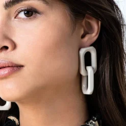 Vanessa Baroni Ohrringe|Squared Double Earring Small Grey