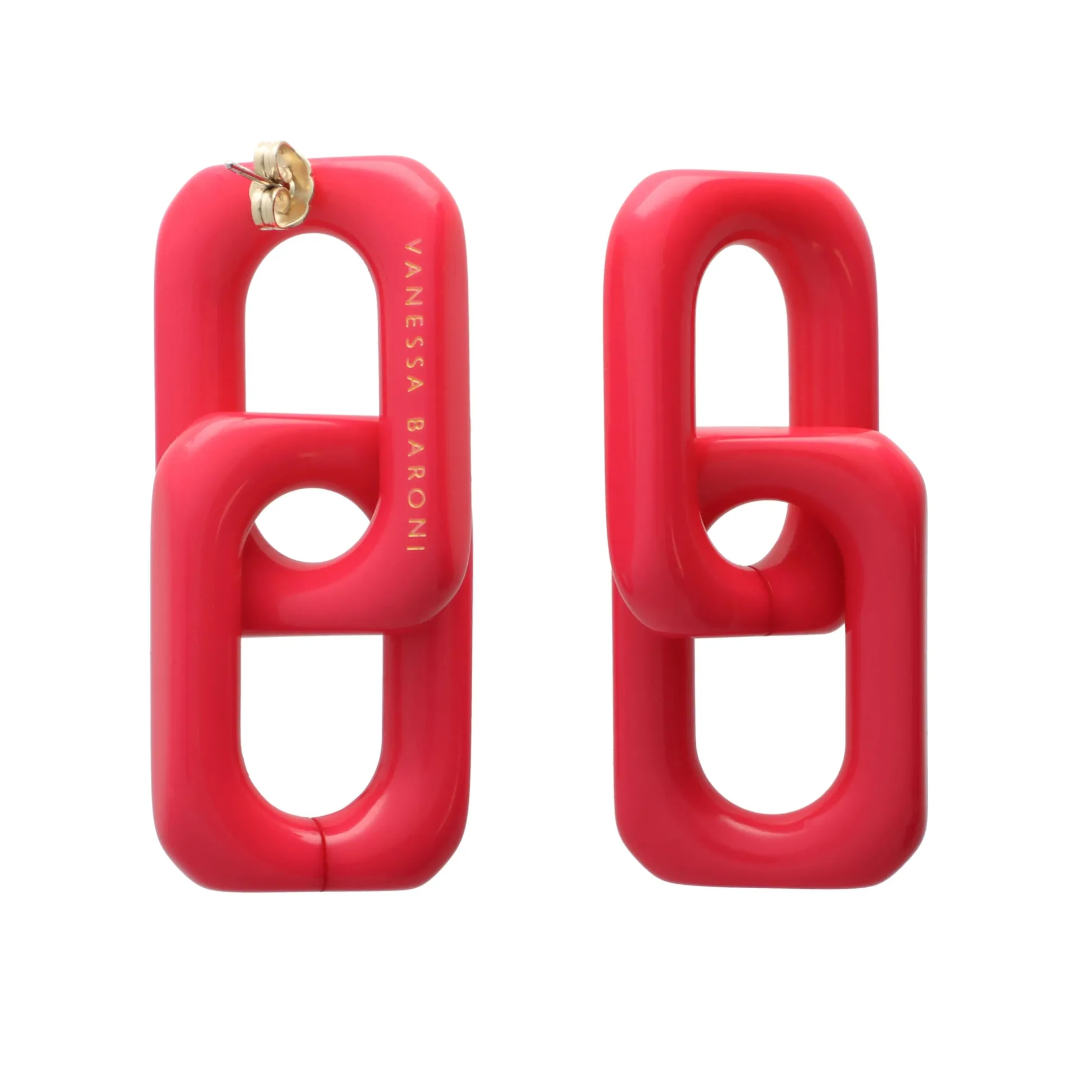 Vanessa Baroni Ohrringe|Squared Double Earring Small Pink