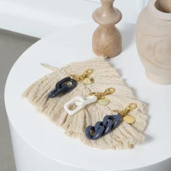 Vanessa Baroni Schlusselanhanger|Squared Key Ring Off-White