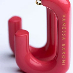 Vanessa Baroni Ohrringe|Squared Single Earring Large Pink