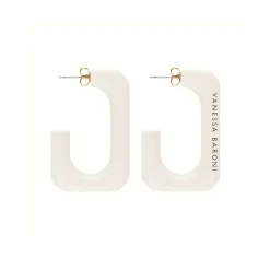 Vanessa Baroni Ohrringe|Squared Single Earring Small Off-White