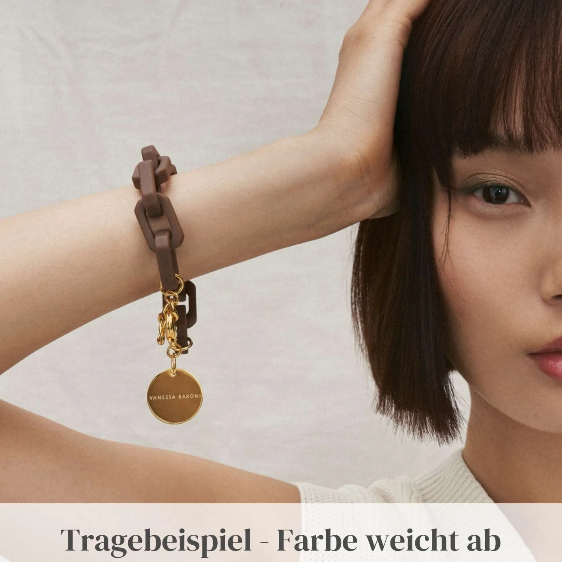 Vanessa Baroni Armbänder|Tank Bracelet Matt Taupe