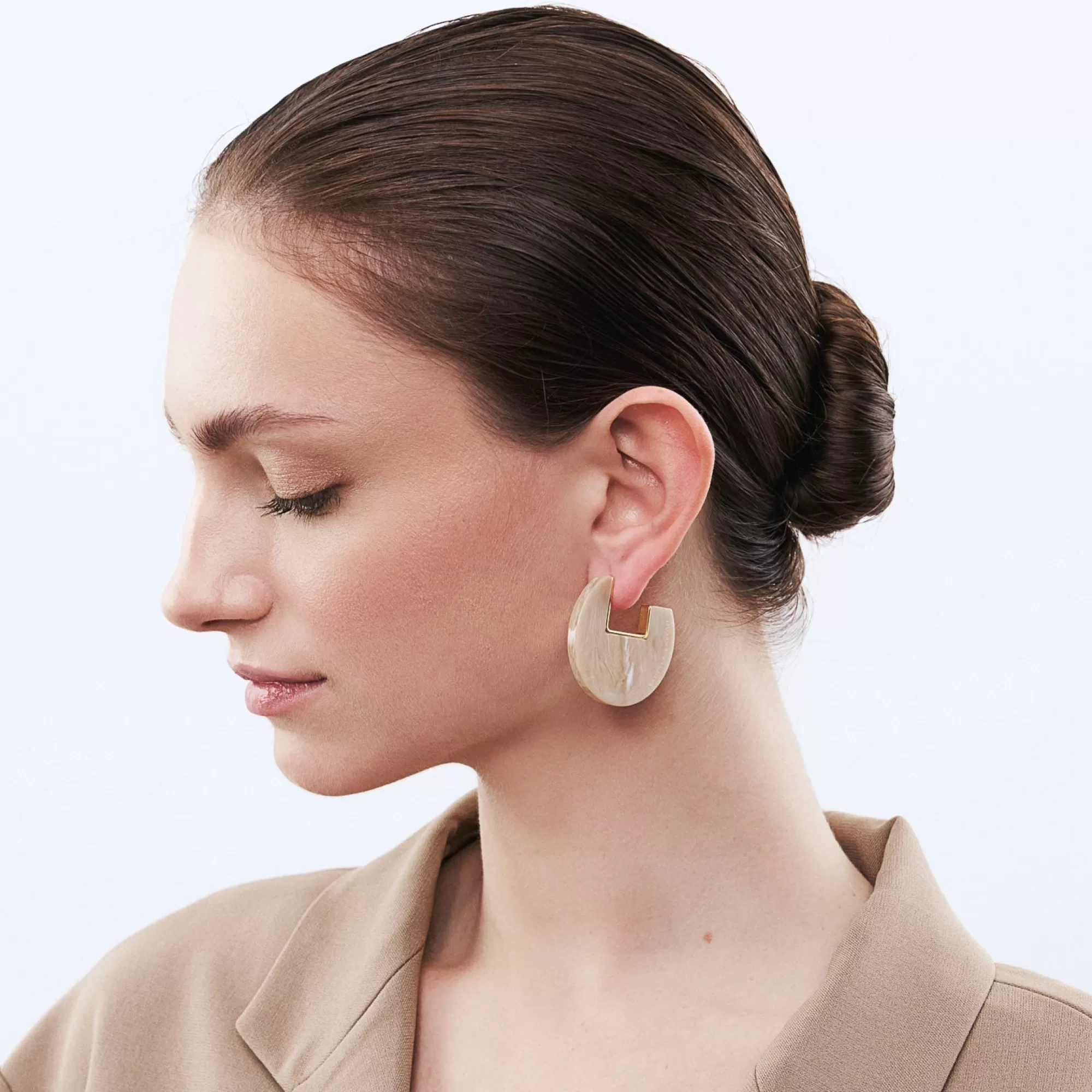 Flash Sale Vanessa Baroni Arch Earring Sand Marble