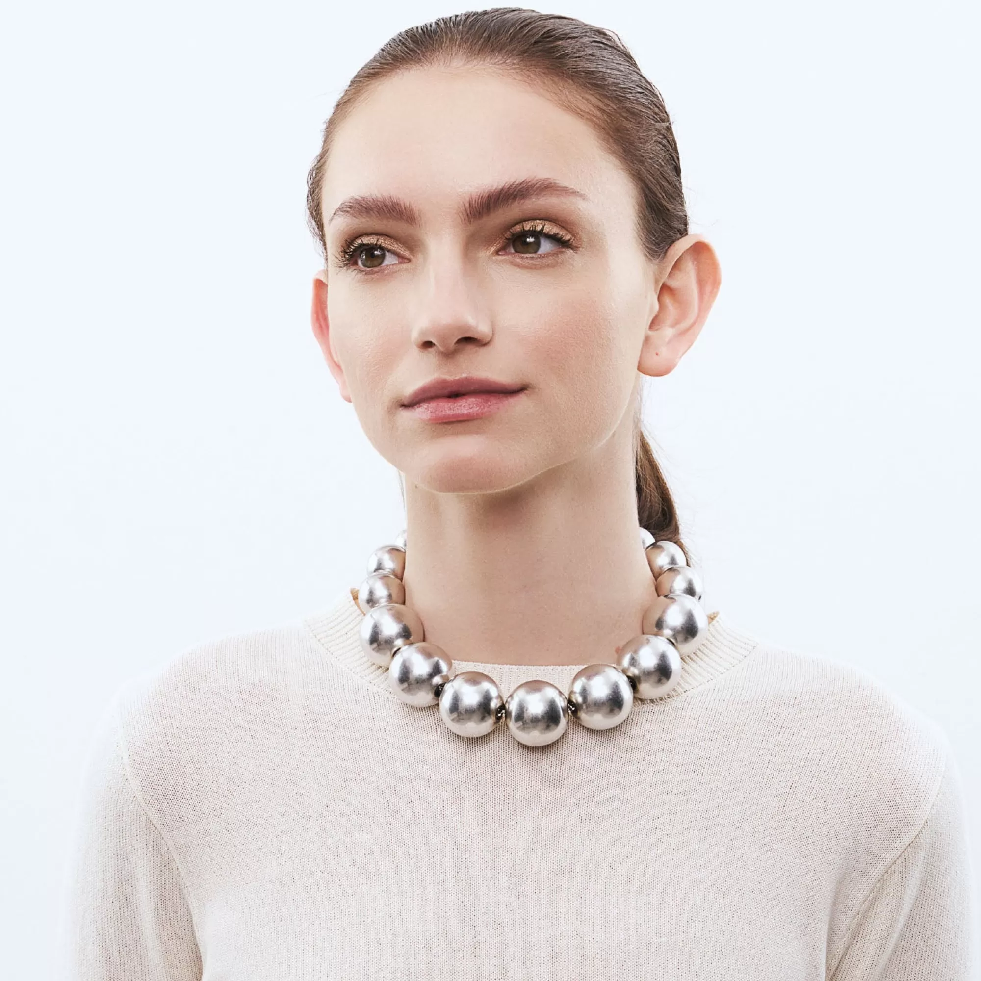 Flash Sale Vanessa Baroni Beads Necklace Silver Vintage