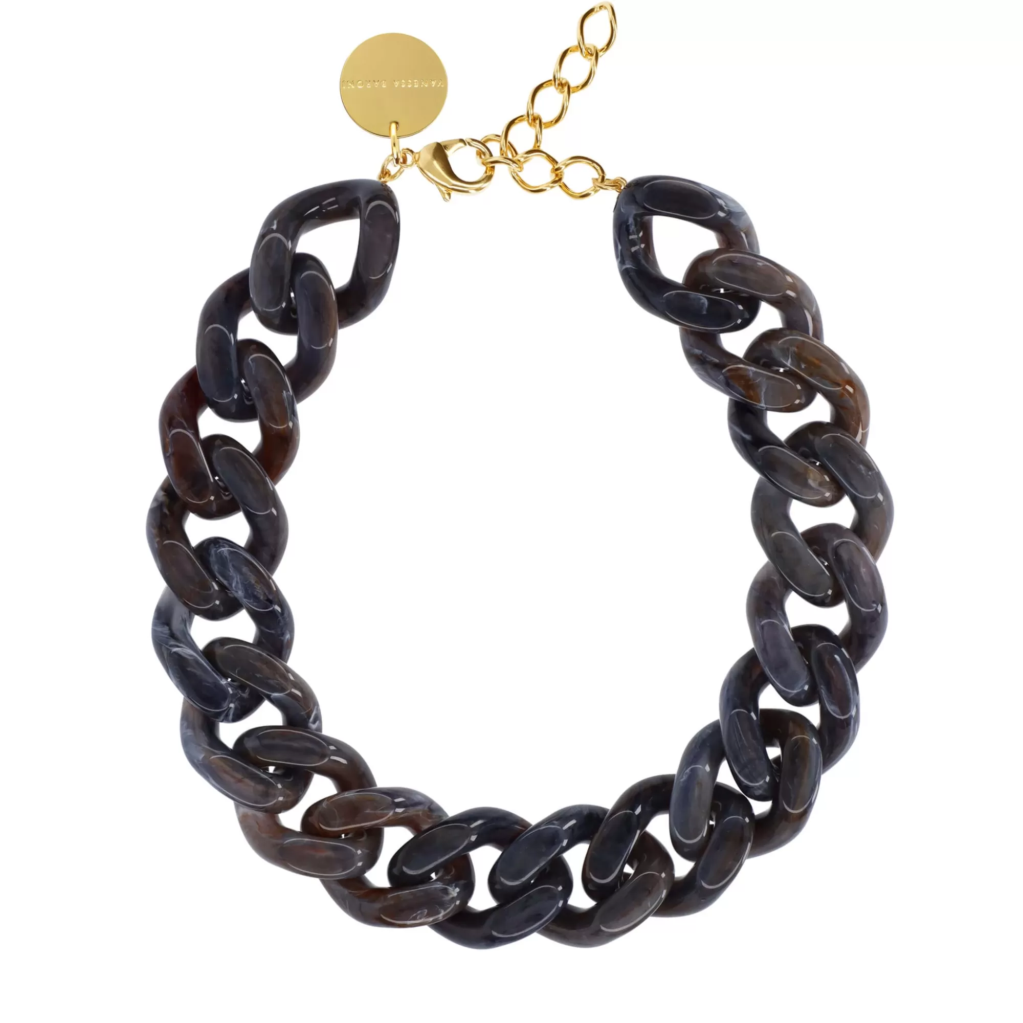 Online Vanessa Baroni Big Flat Chain Necklace Blue Multicolor