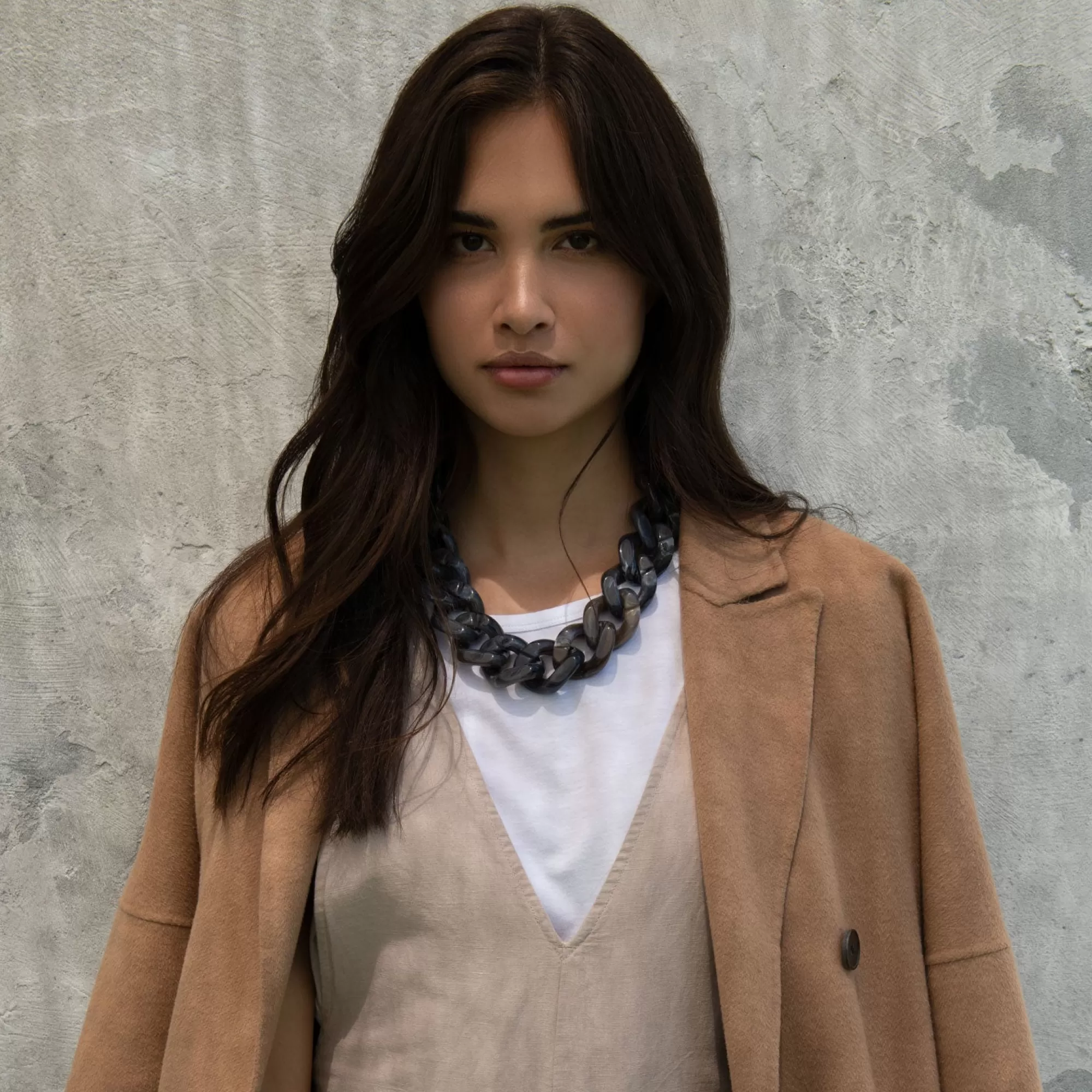 Online Vanessa Baroni Big Flat Chain Necklace Blue Multicolor