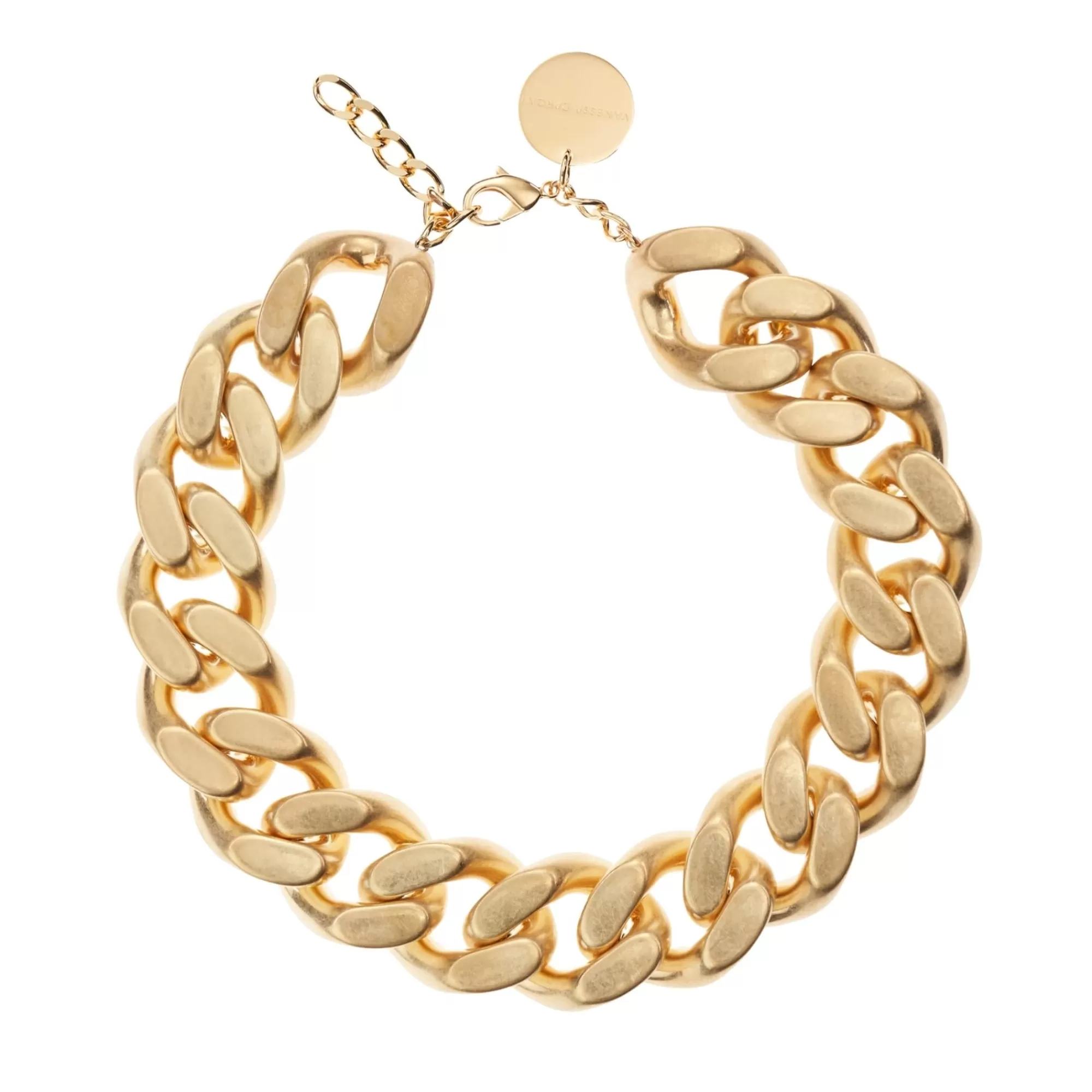 Cheap Vanessa Baroni Big Flat Chain Necklace Gold Vintage