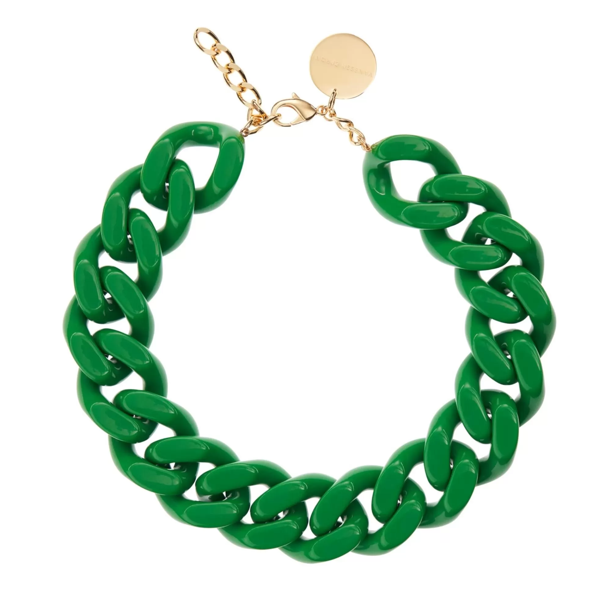 Store Vanessa Baroni Big Flat Chain Necklace Green