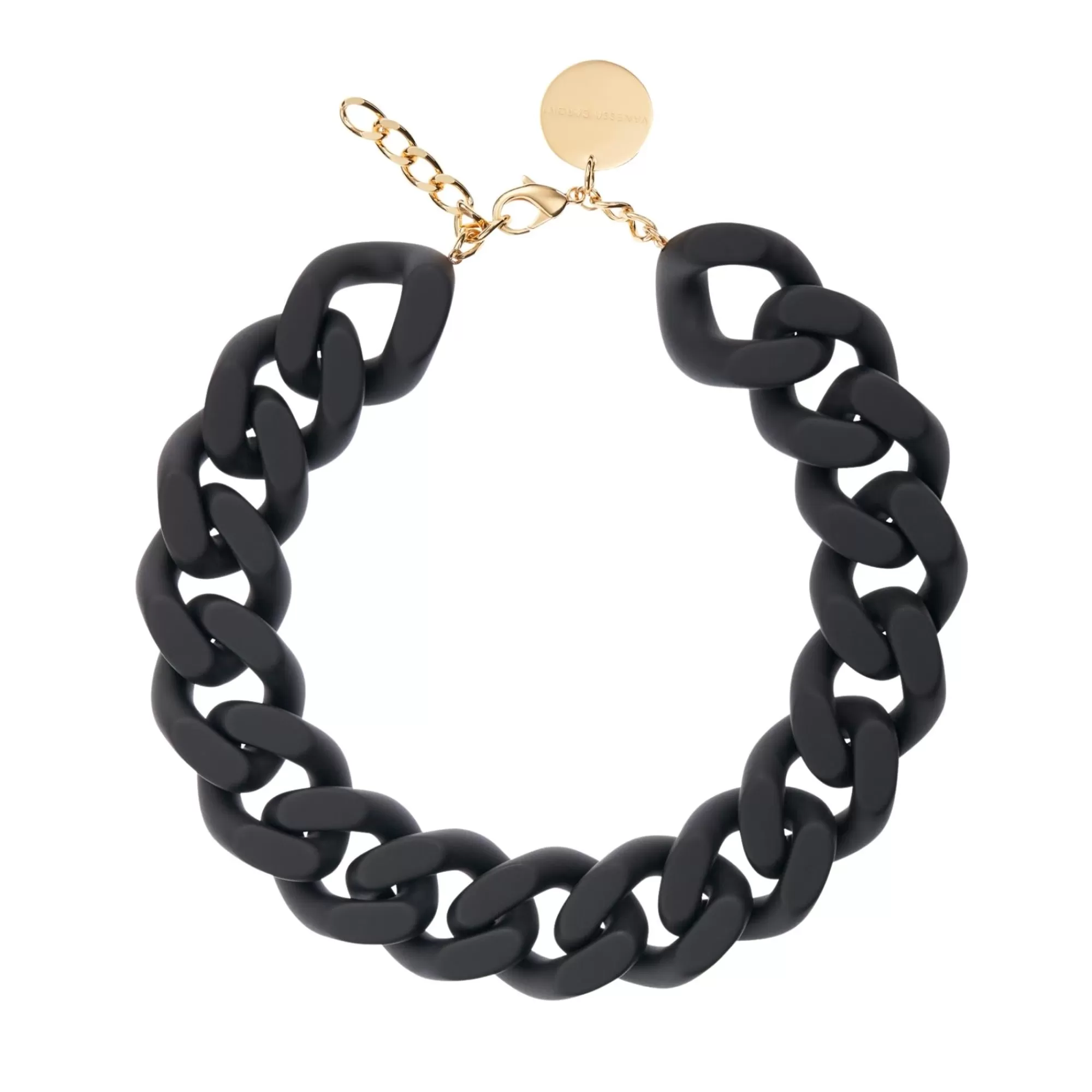 Store Vanessa Baroni Big Flat Chain Necklace Matt Black