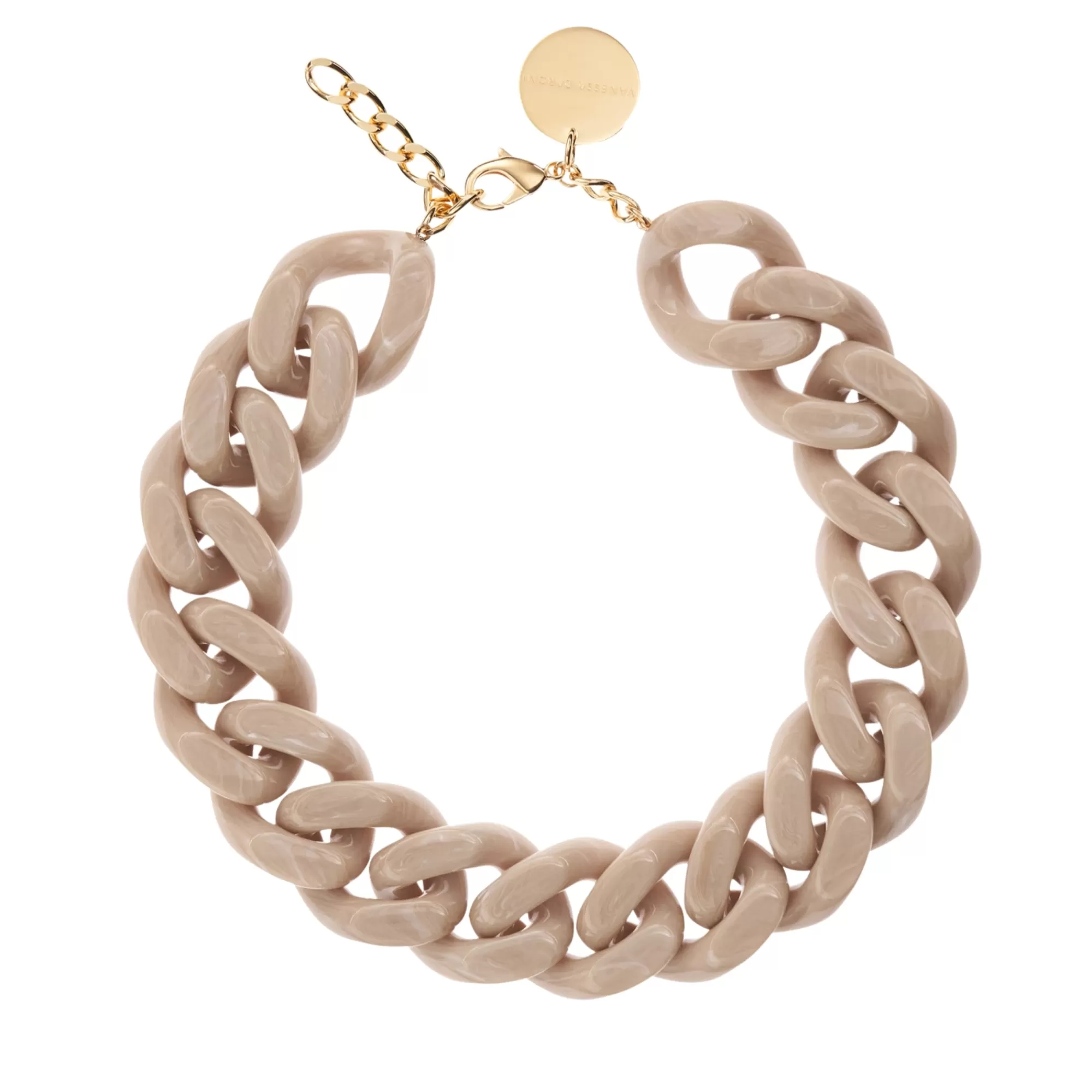 Clearance Vanessa Baroni Big Flat Chain Necklace Sand Marble