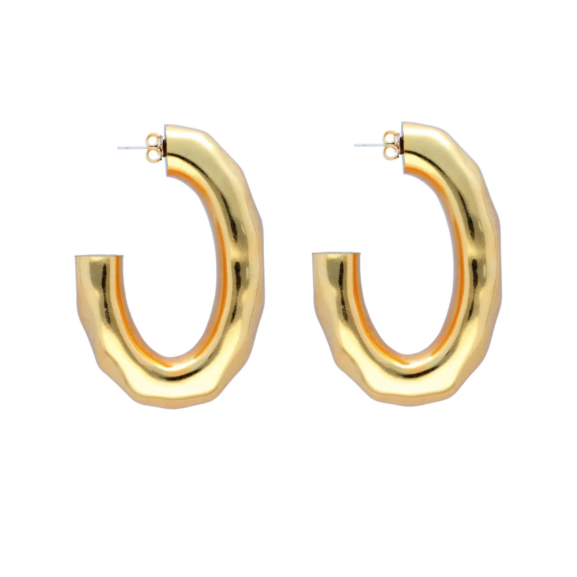 Outlet Vanessa Baroni Big Hammered Earring Gold