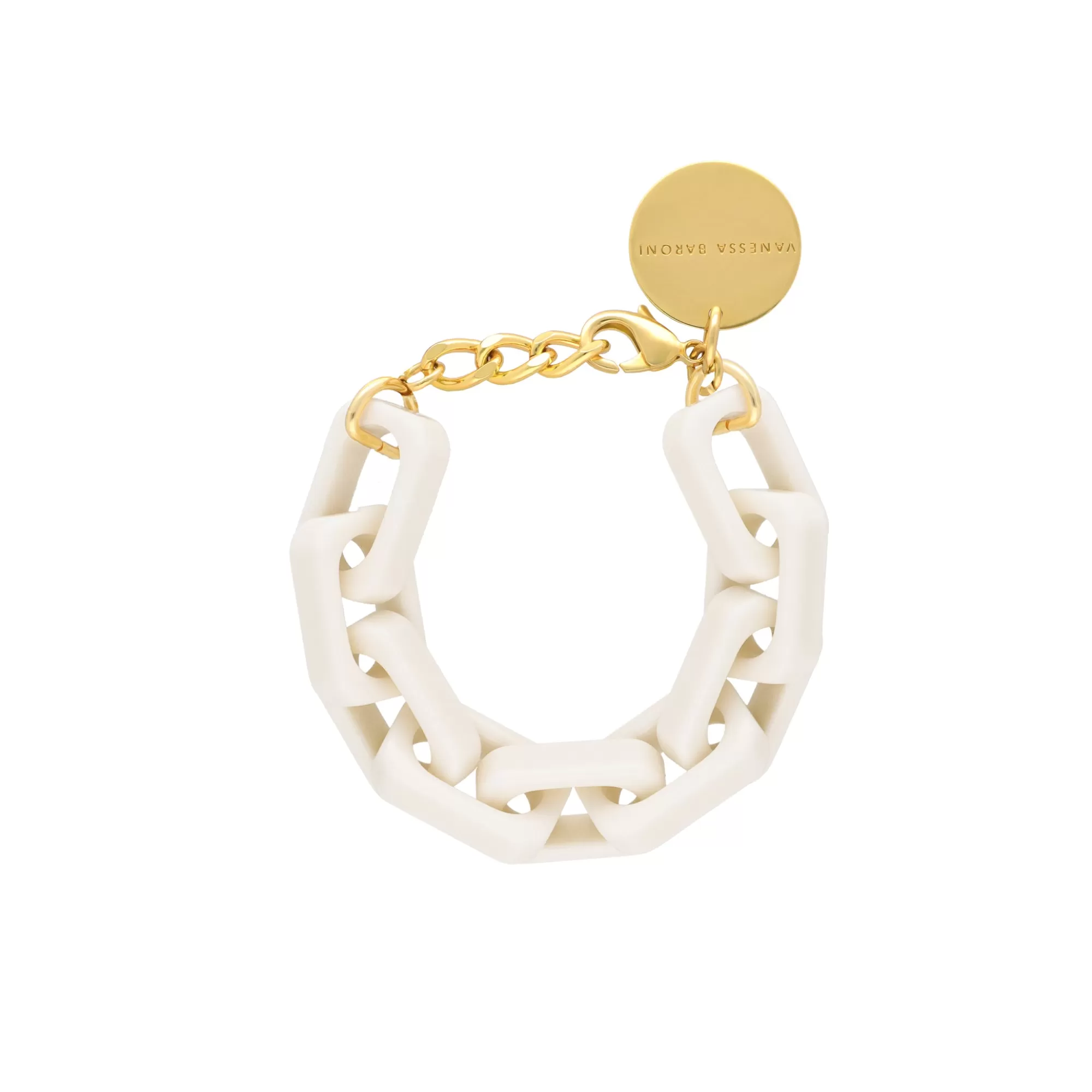 Shop Vanessa Baroni Big Tank Bracelet Off White