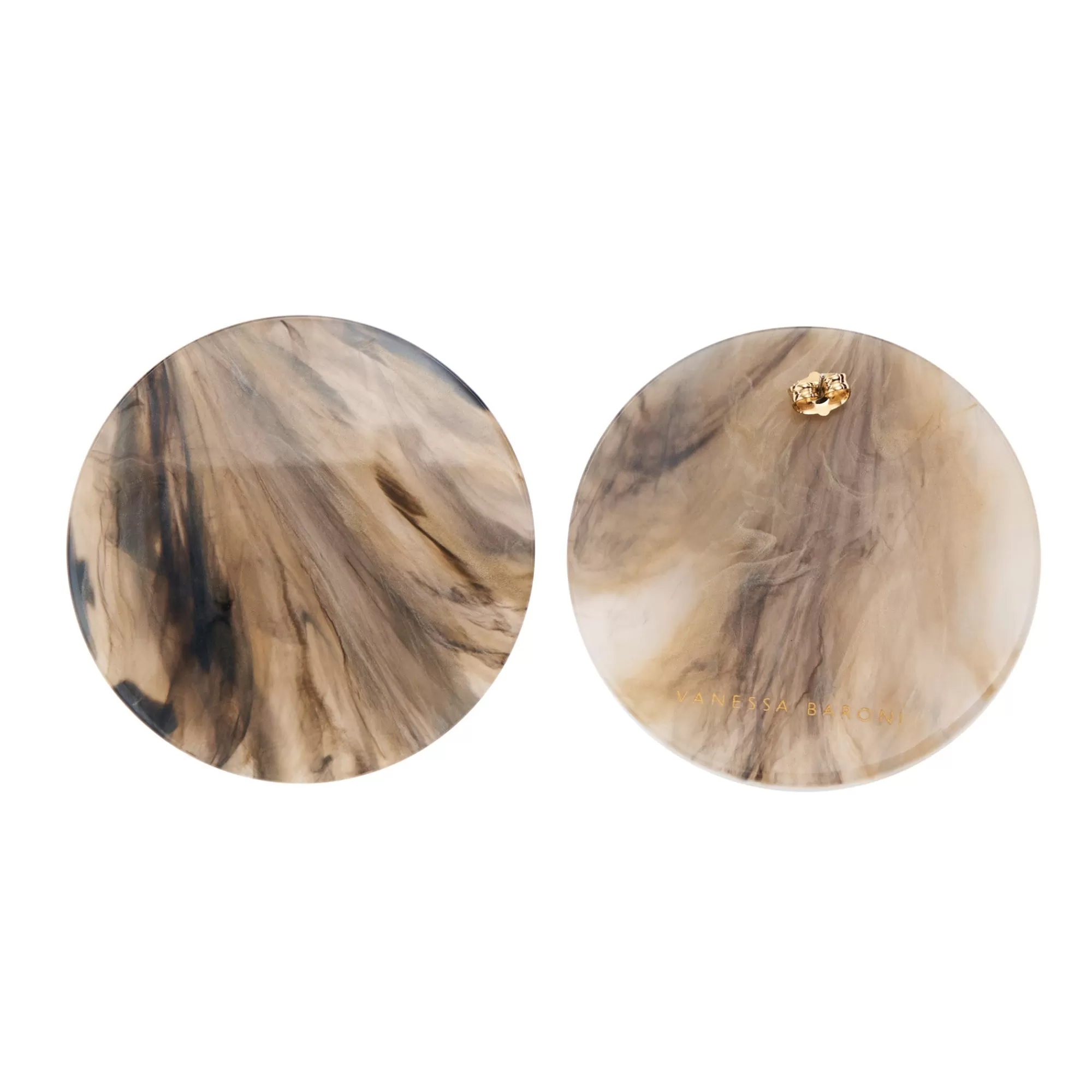 Sale Vanessa Baroni Disc Earring Grey Marble