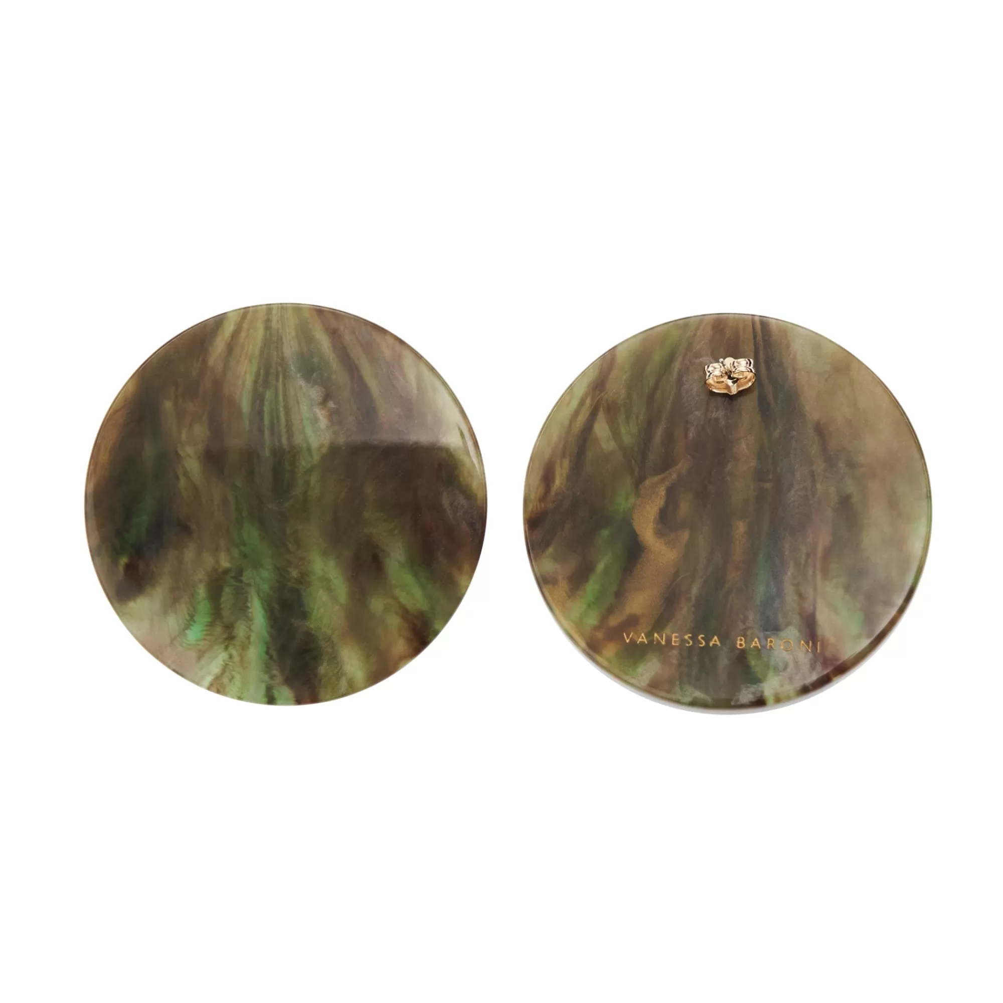 Cheap Vanessa Baroni Disc Earring Olive Marble