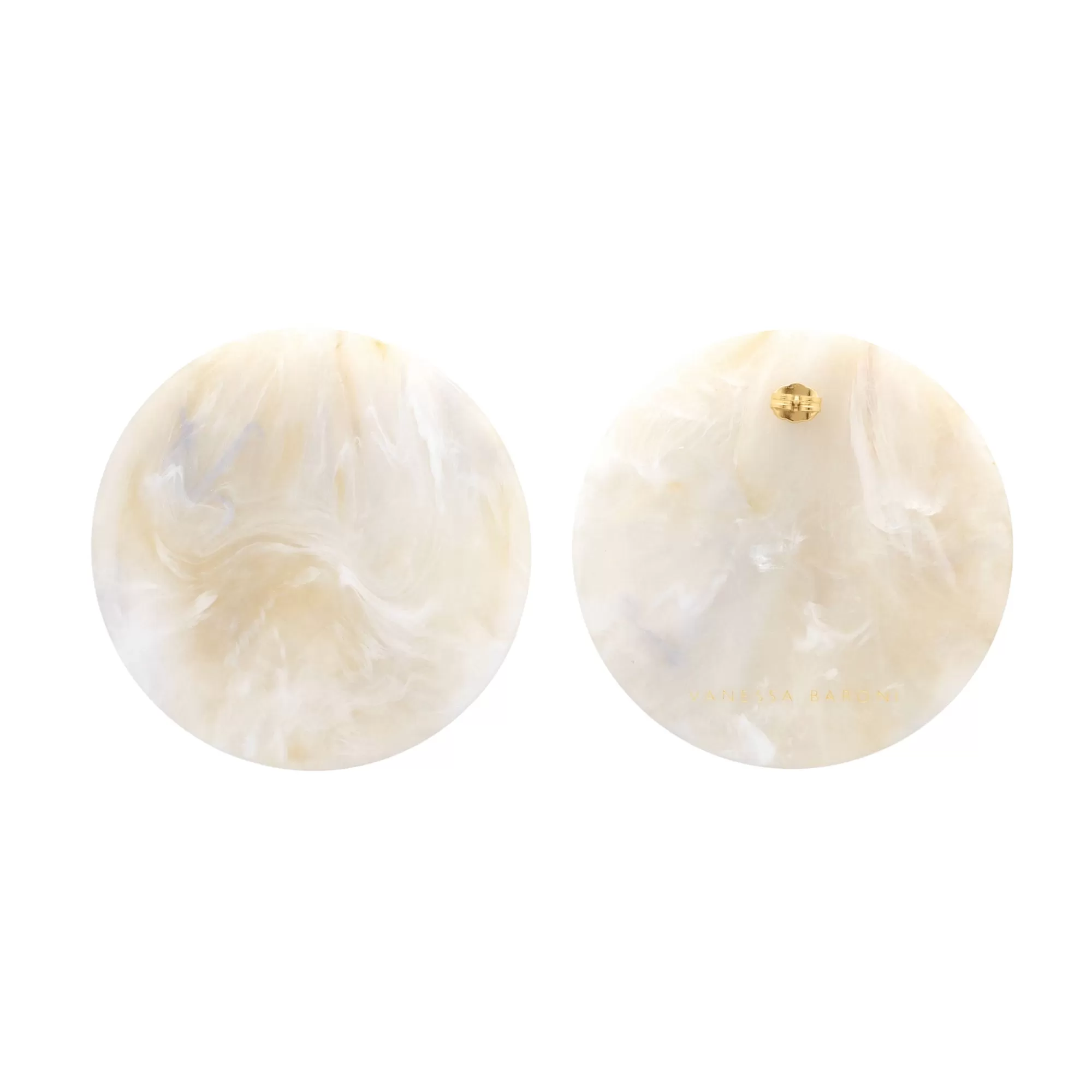 Sale Vanessa Baroni Disc Earring White Marble