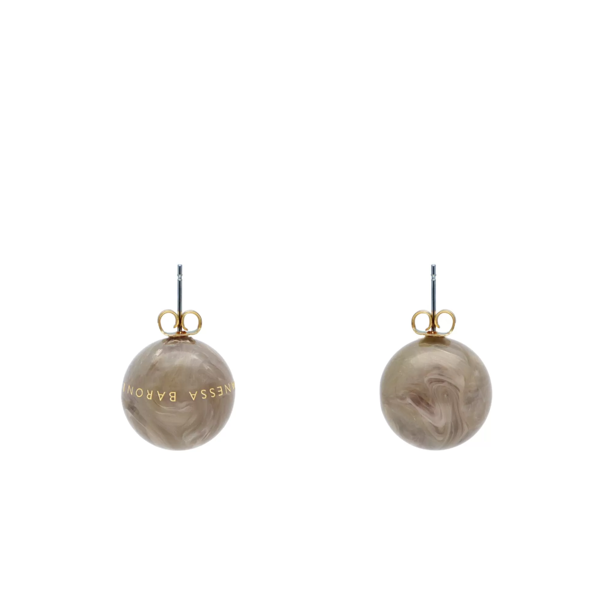 Store Vanessa Baroni Dot Earring Greige Marble