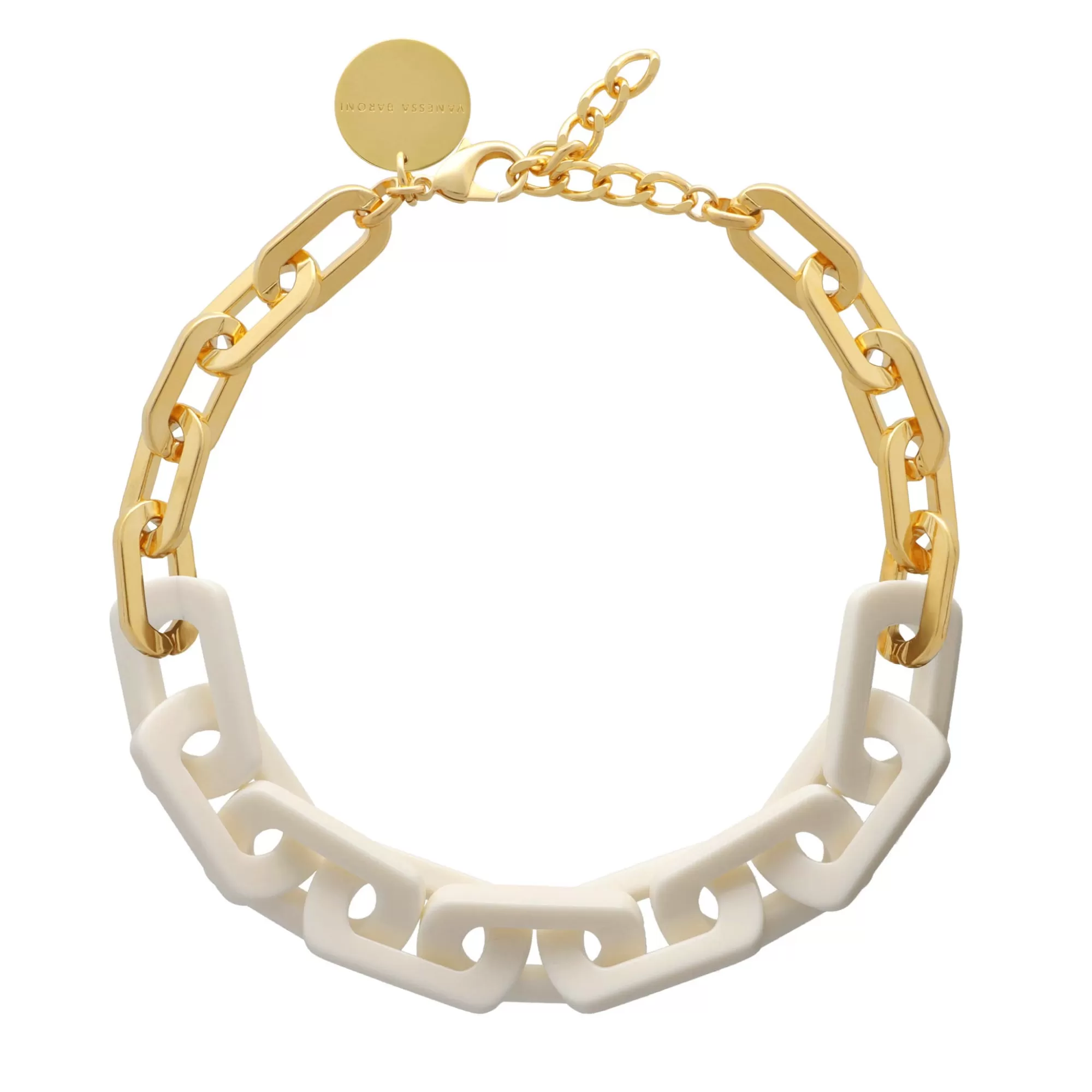 Best Vanessa Baroni Edge Necklace With Gold - Off-White