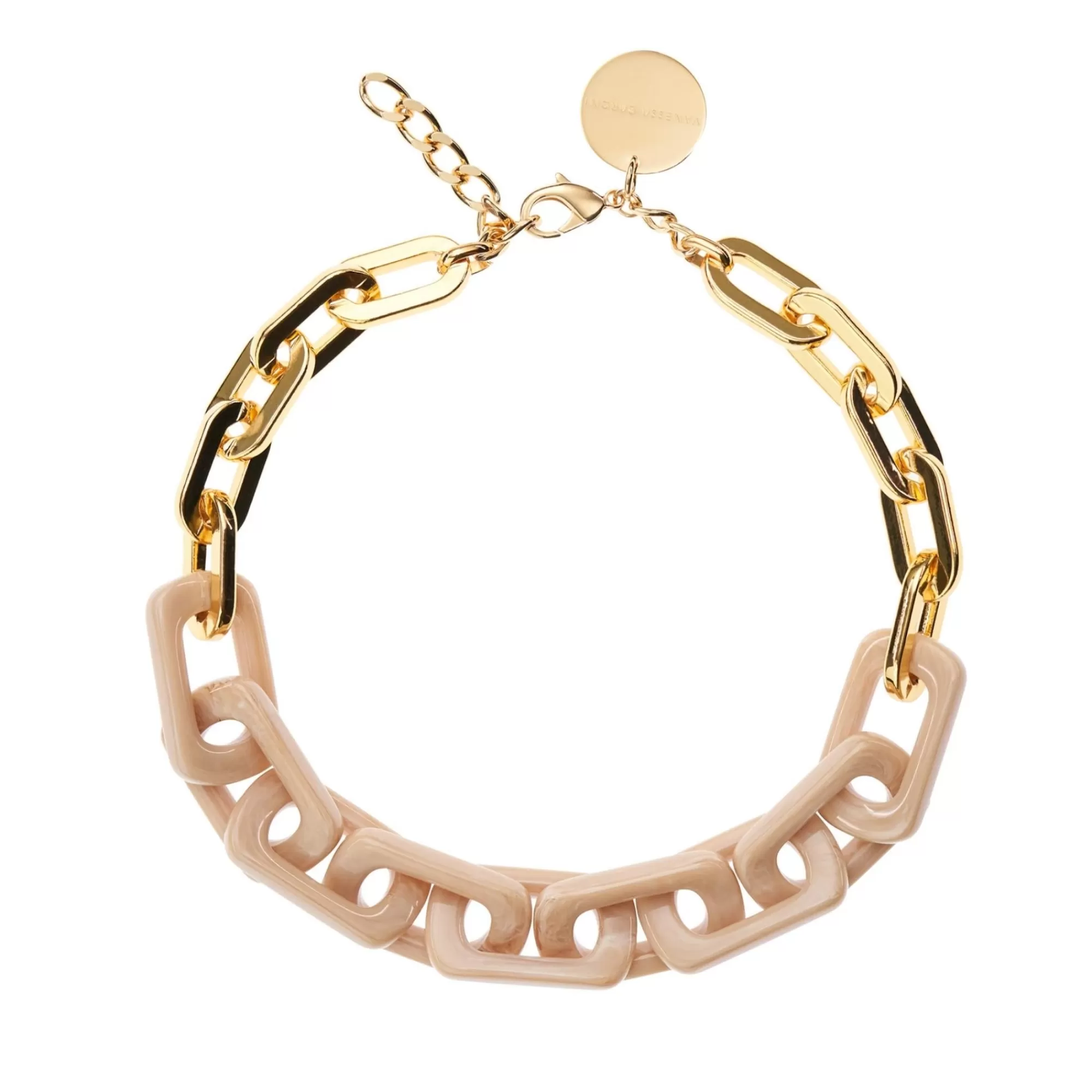 Best Sale Vanessa Baroni Edge Necklace With Gold - Sand Marble