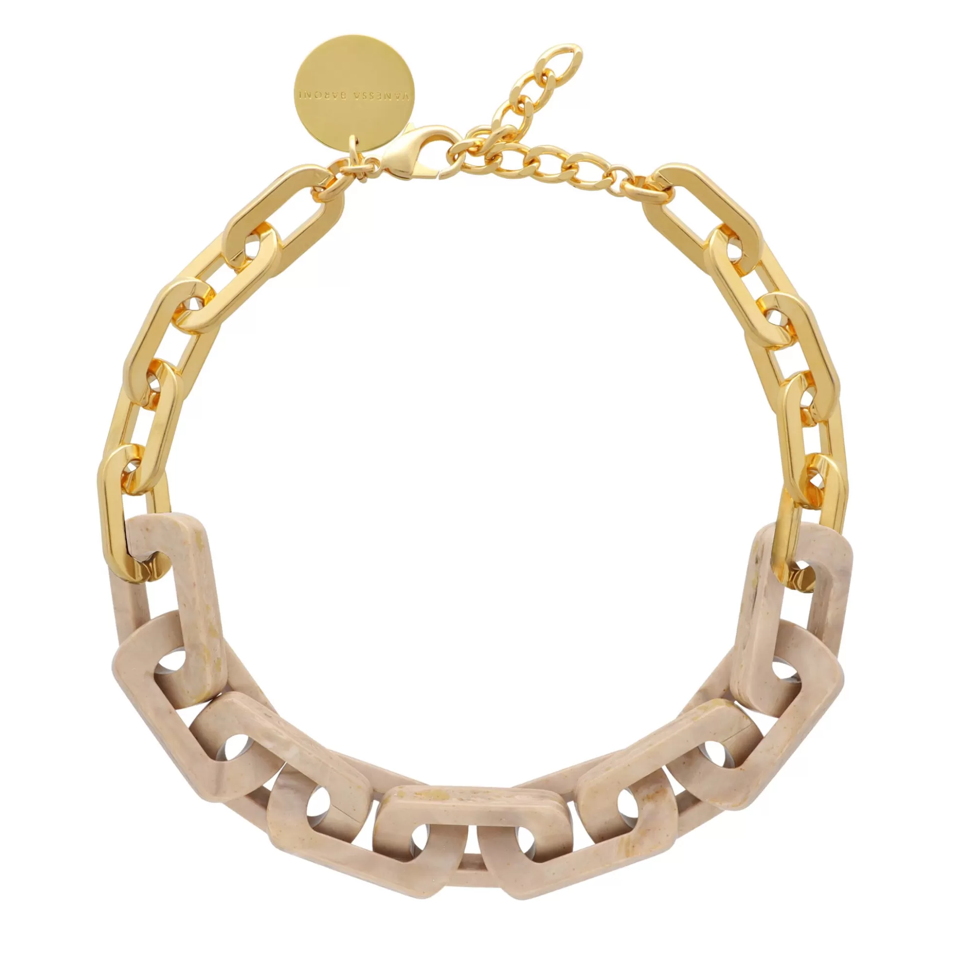 Online Vanessa Baroni Edge Necklace With Gold - Travertine