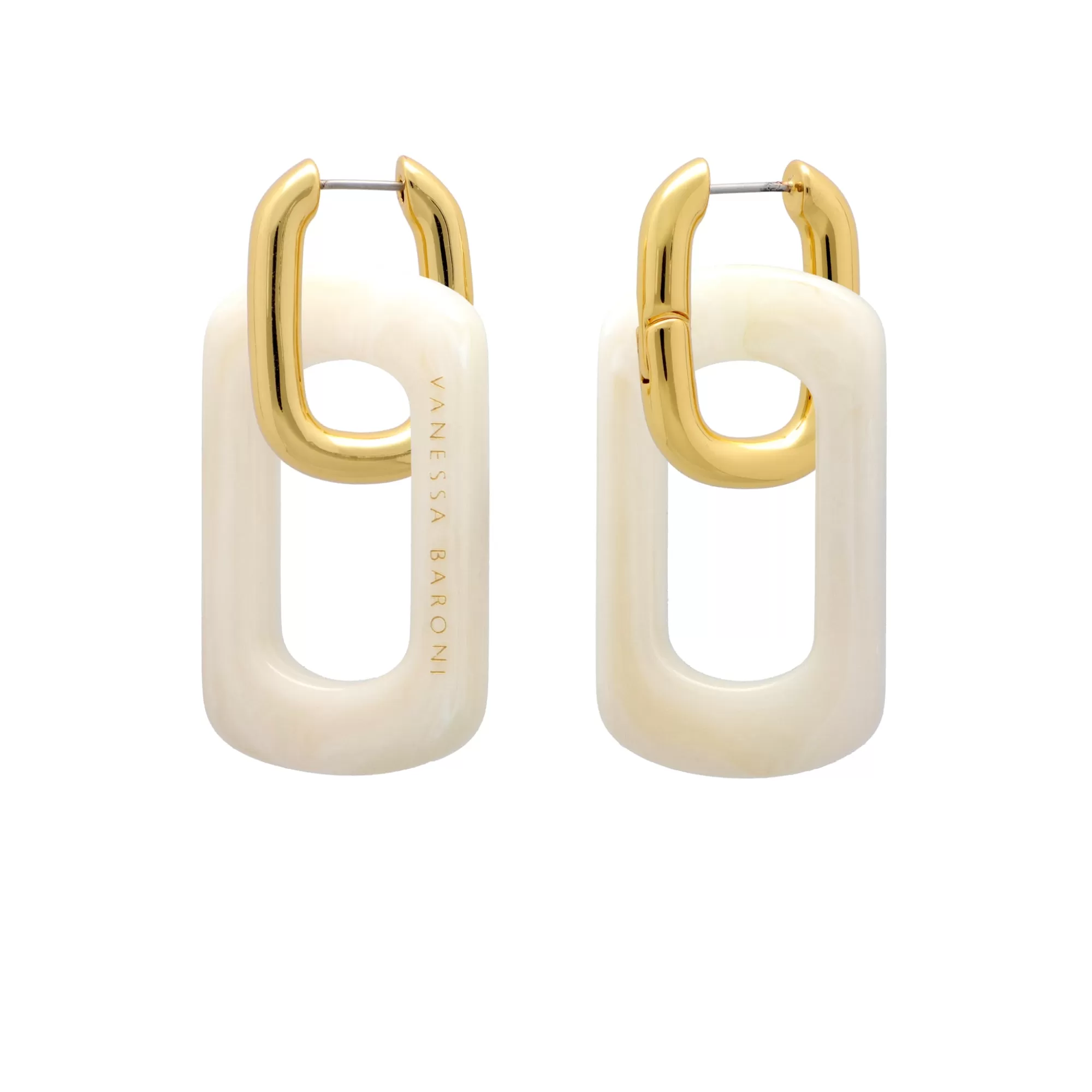 Discount Vanessa Baroni Edge With Gold Earring Pearl Marble