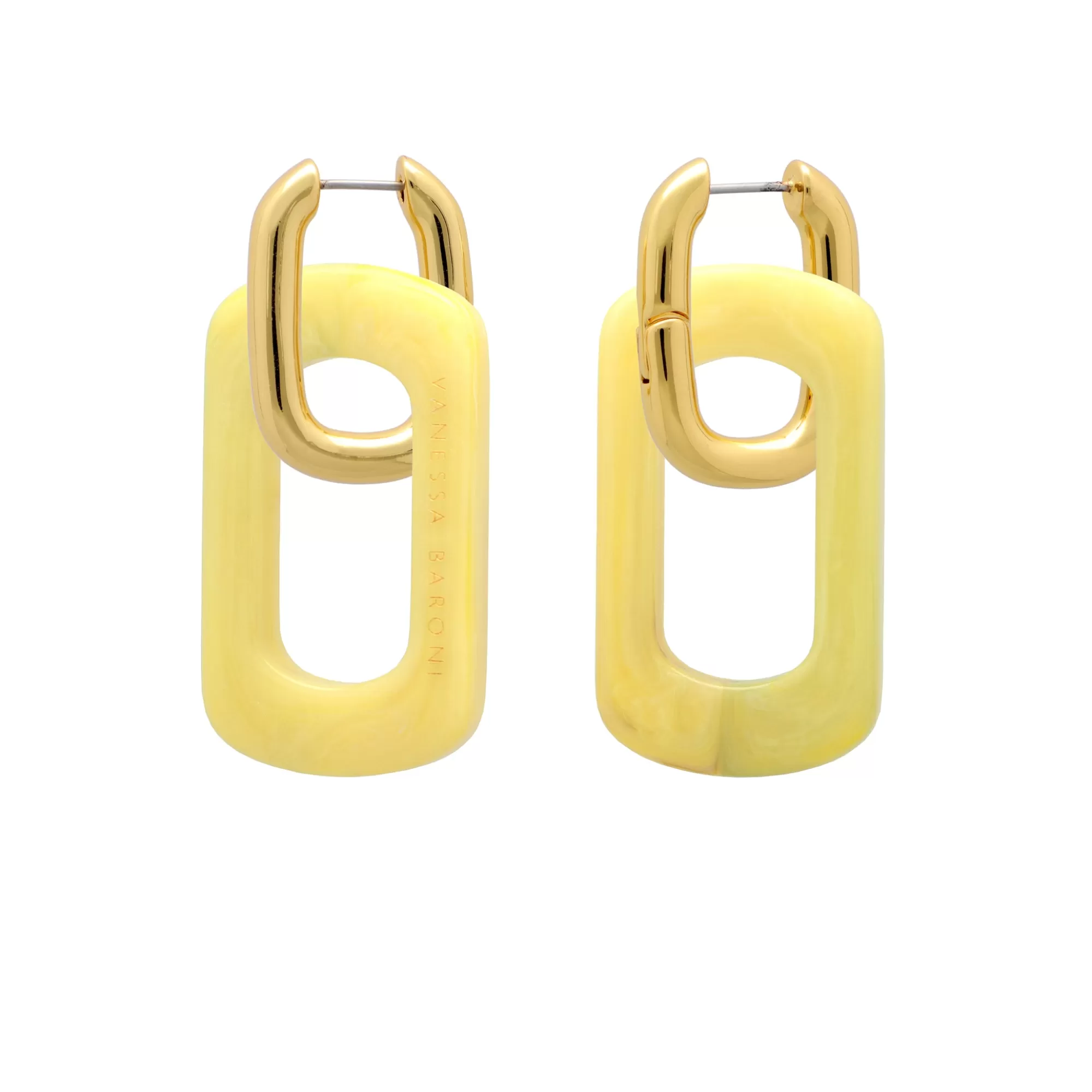 Sale Vanessa Baroni Edge With Gold Earring Yellow Marble