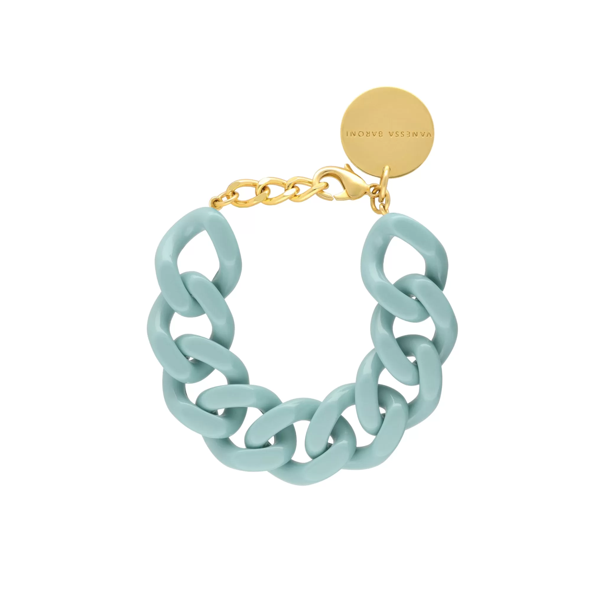 Shop Vanessa Baroni Flat Chain Bracelet Baby Blue