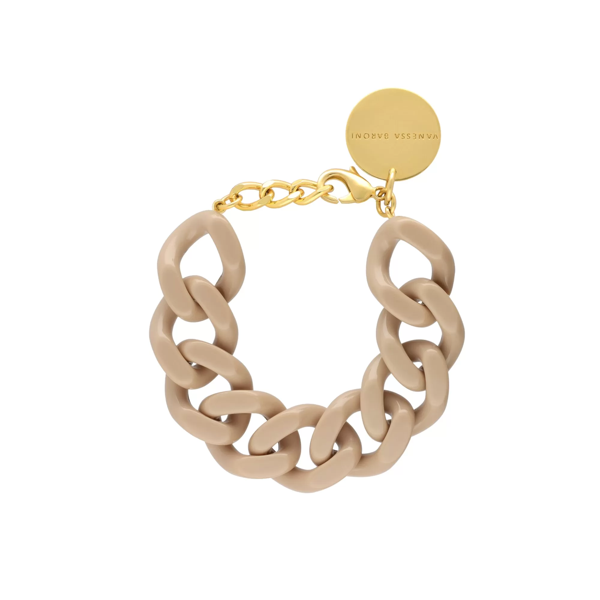 Shop Vanessa Baroni Flat Chain Bracelet Beige