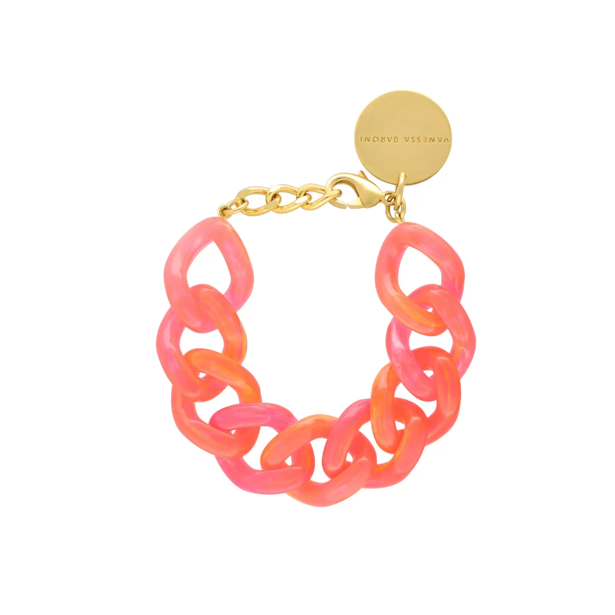 Discount Vanessa Baroni Flat Chain Bracelet Campari Orange