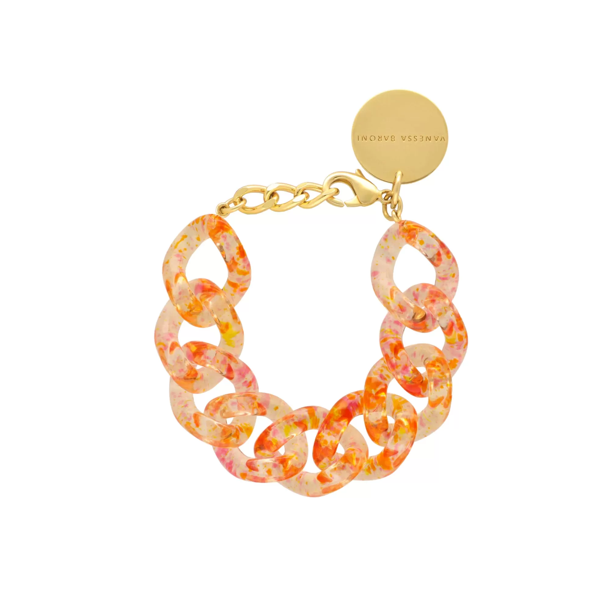 Discount Vanessa Baroni Flat Chain Bracelet Confetti Orange