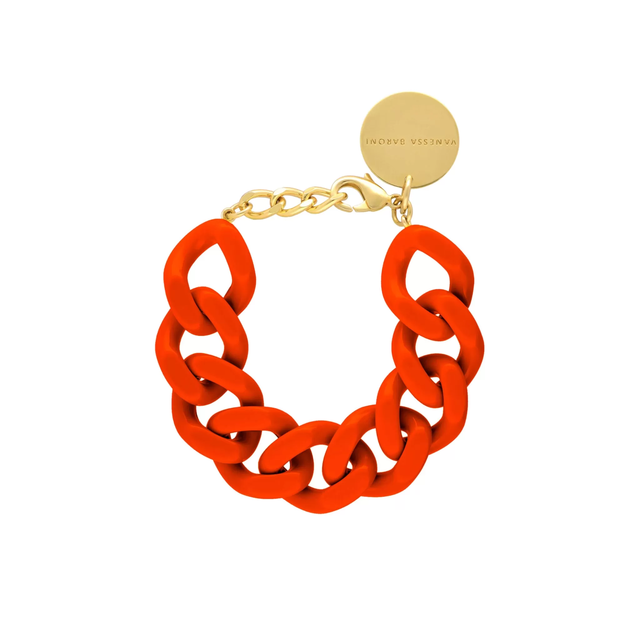 New Vanessa Baroni Flat Chain Bracelet Coral