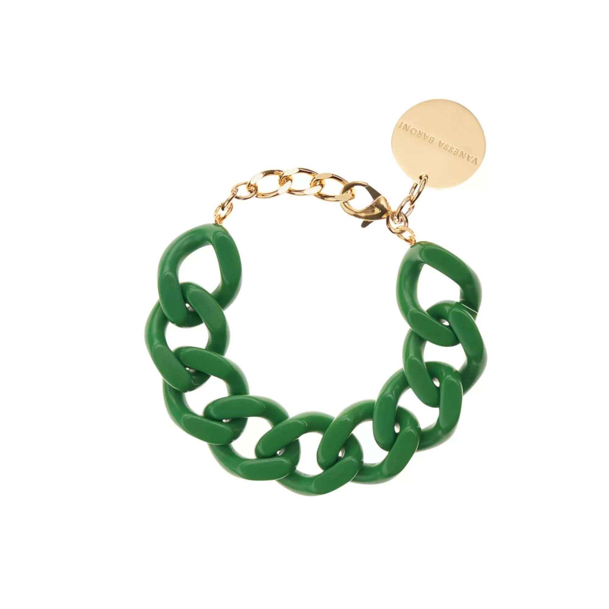 Shop Vanessa Baroni Flat Chain Bracelet Green