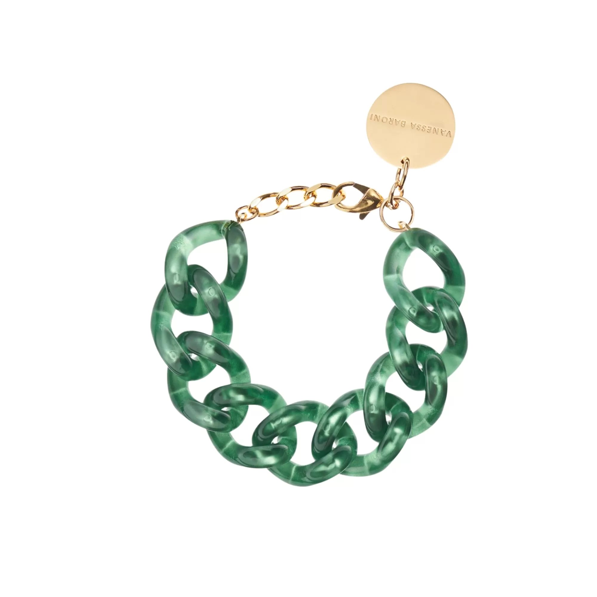 Store Vanessa Baroni Flat Chain Bracelet Laguna Green