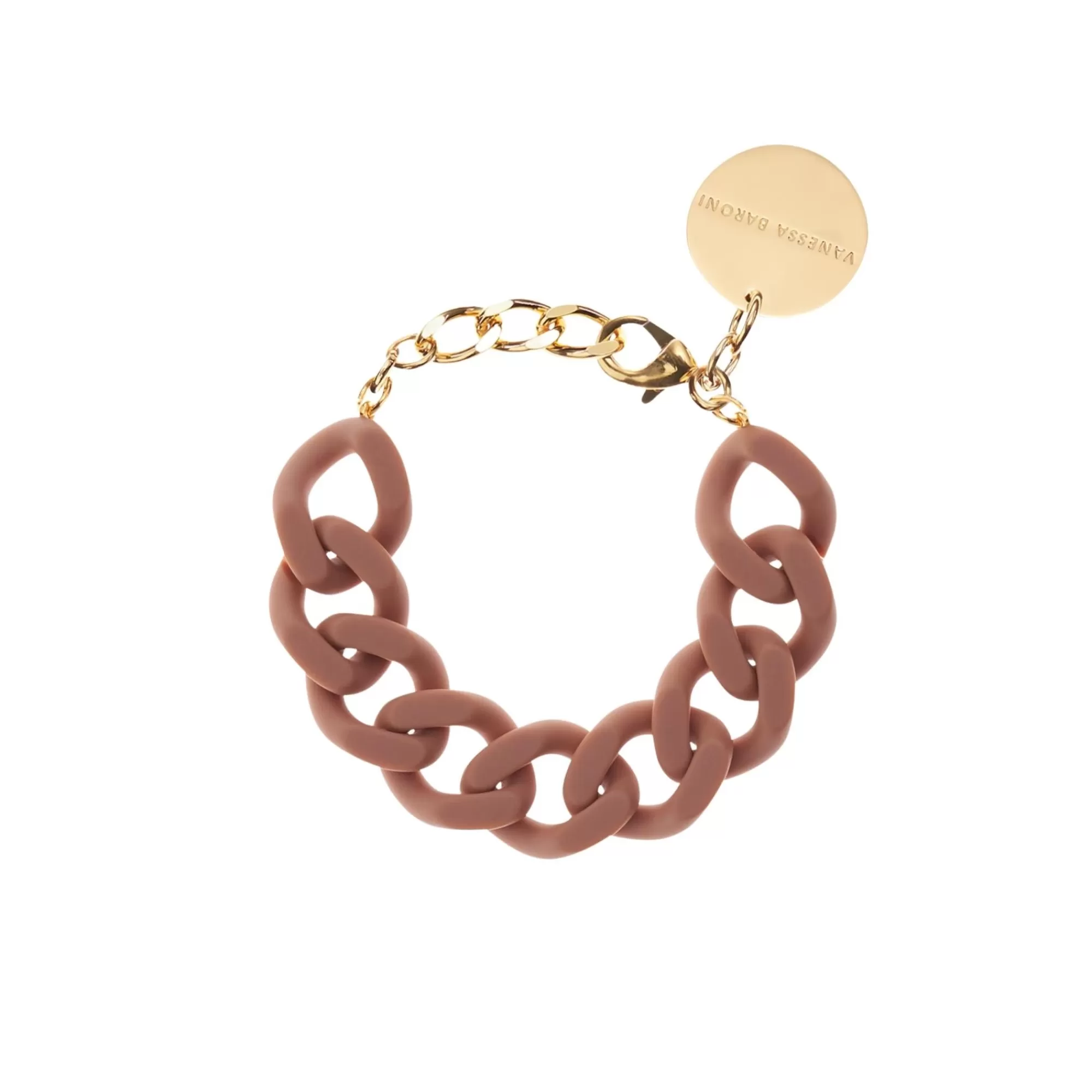 Discount Vanessa Baroni Flat Chain Bracelet Matt Caramel