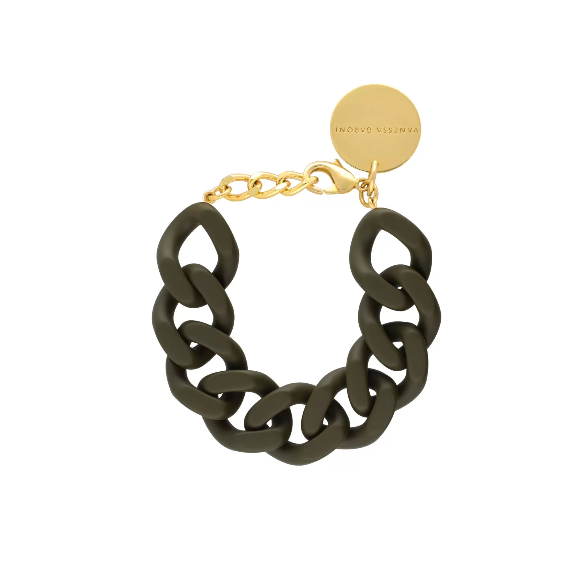 Best Sale Vanessa Baroni Flat Chain Bracelet Matt Dark Olive