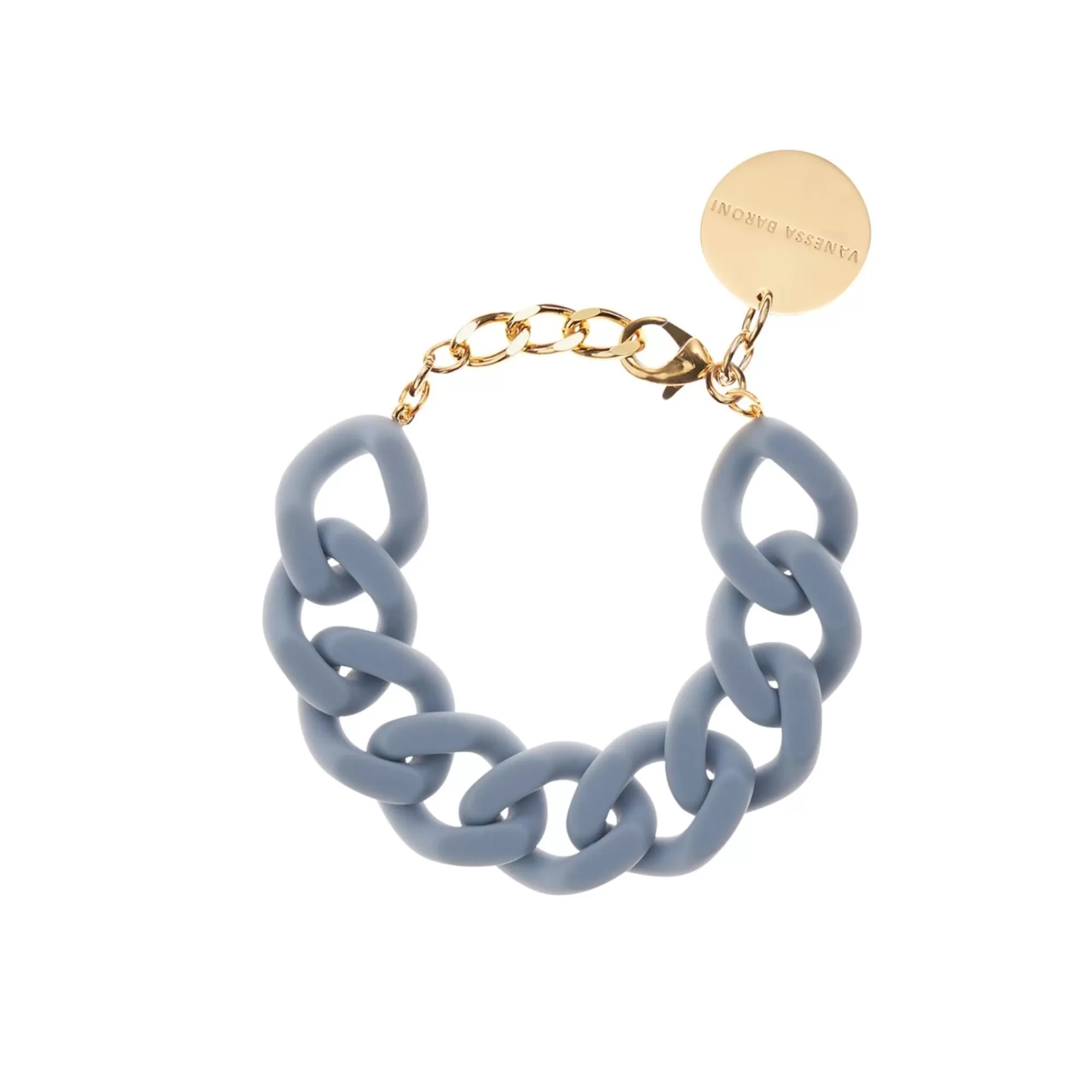 Sale Vanessa Baroni Flat Chain Bracelet Matt Pigeon Blue